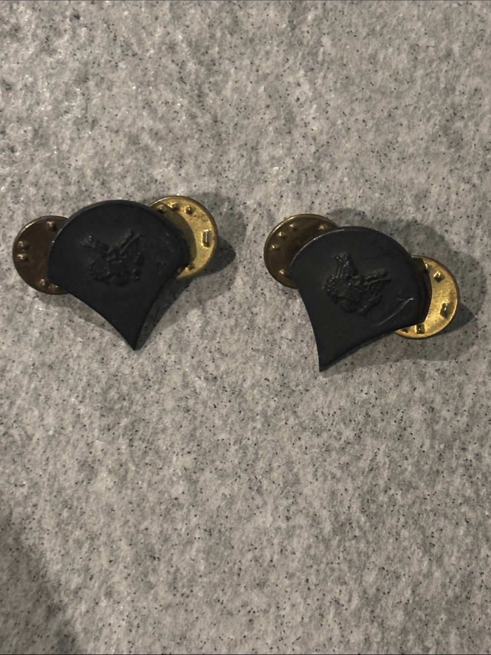 Black and Gold Military Collar Pins - Set of 2